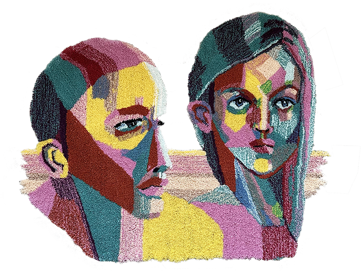 Between us - original tufted wall hanging