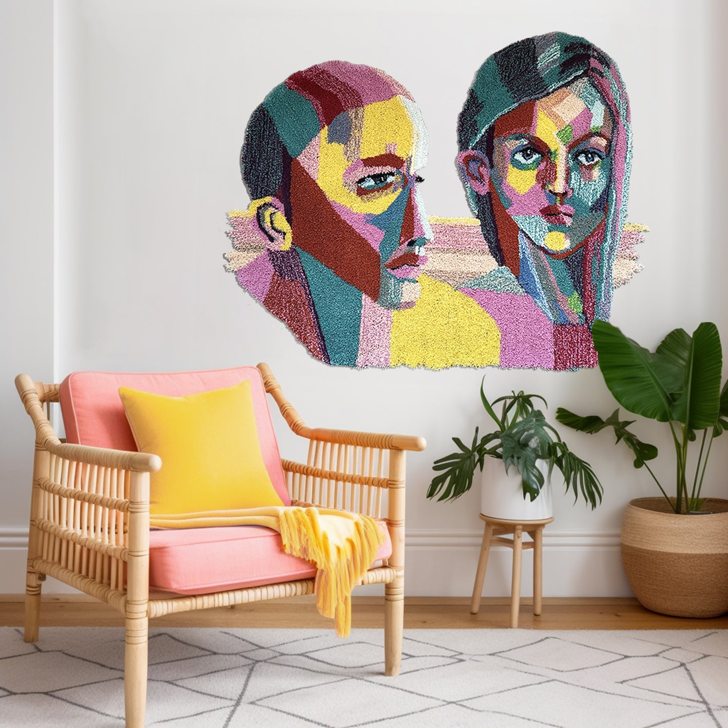 Between us - original tufted wall hanging